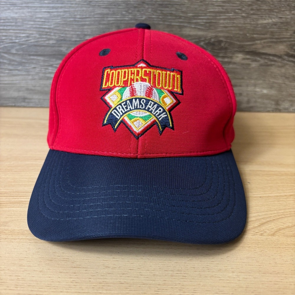 Cooperstown Hat Cap Strap Back Red Logo Baseball Dreams Park Adjustable